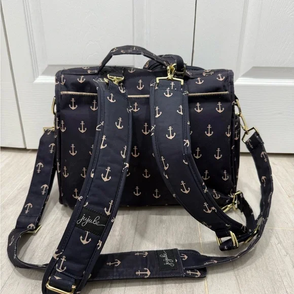 Ju-Ju-Be BFF Navy Anchor Print Backpack - Picture 2 of 6